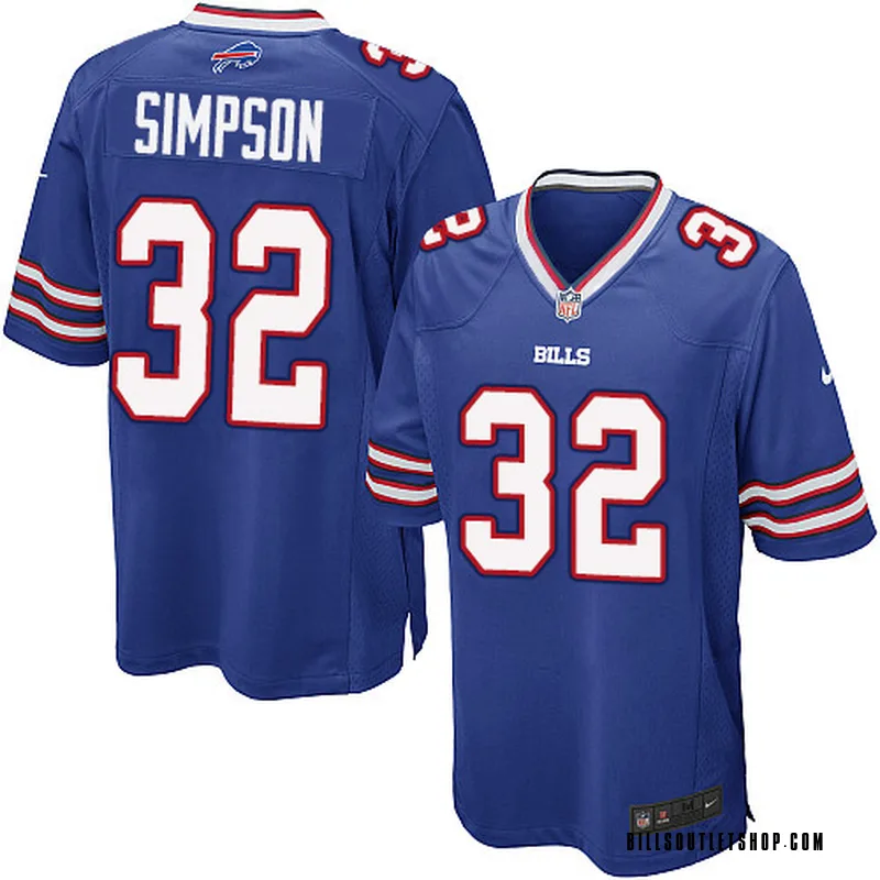 Men S Buffalo Bills O J Simpson Royal Blue Game Team Color Jersey By Nike