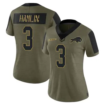 Women's Buffalo Bills Damar Hamlin Olive Limited 2021 Salute To Service Jersey By Nike