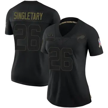 Women's Buffalo Bills Devin Singletary Black Limited 2020 Salute To Service Jersey By Nike