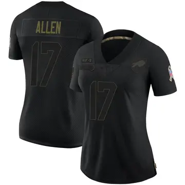 Women's Buffalo Bills Josh Allen Black Limited 2020 Salute To Service Jersey By Nike