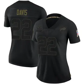 Women's Buffalo Bills Vontae Davis Black Limited 2020 Salute To Service Jersey By Nike