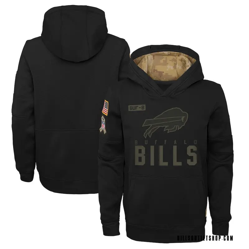 Youth Buffalo Bills Black 2020 Salute to Service Pullover Performance ...
