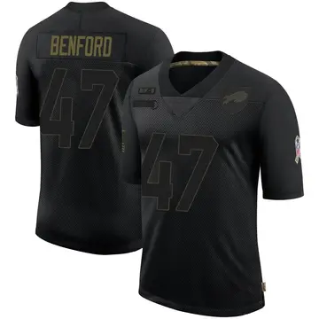 Youth Buffalo Bills Christian Benford Black Limited 2020 Salute To Service Jersey By Nike