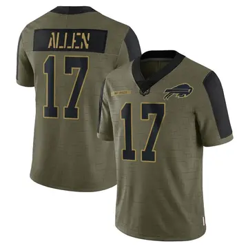 Youth Buffalo Bills Josh Allen Olive Limited 2021 Salute To Service Jersey By Nike